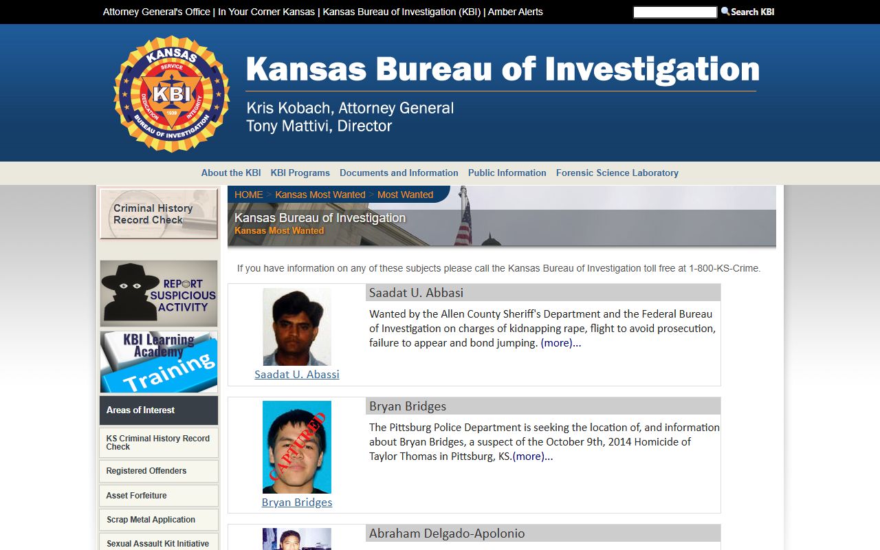 Clay County arrest records Kansas Most Wanted warrant context