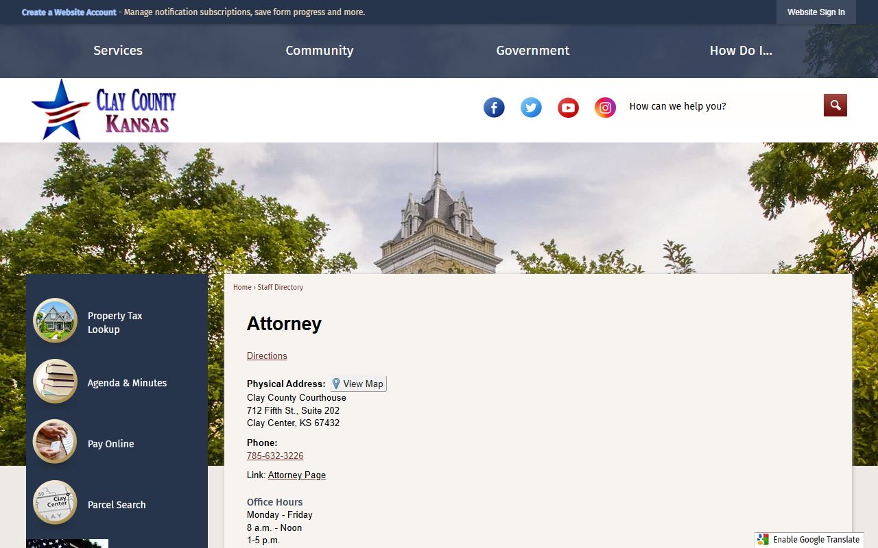 Clay County criminal court records County Attorney staff directory