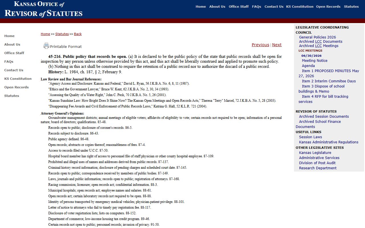 Clay County court records Kansas public policy statute
