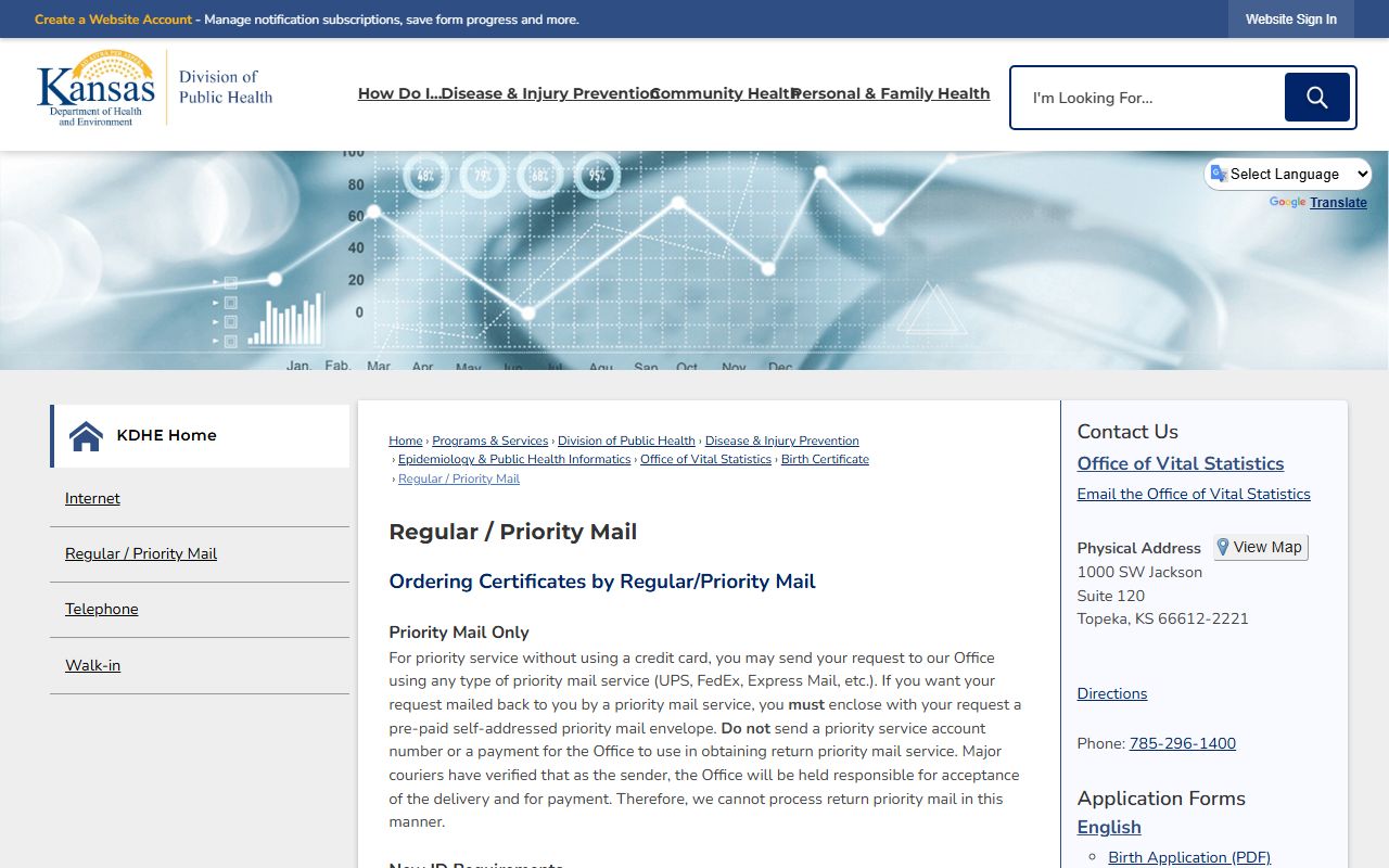 Clay County marriage and divorce records KDHE mail order vital records page