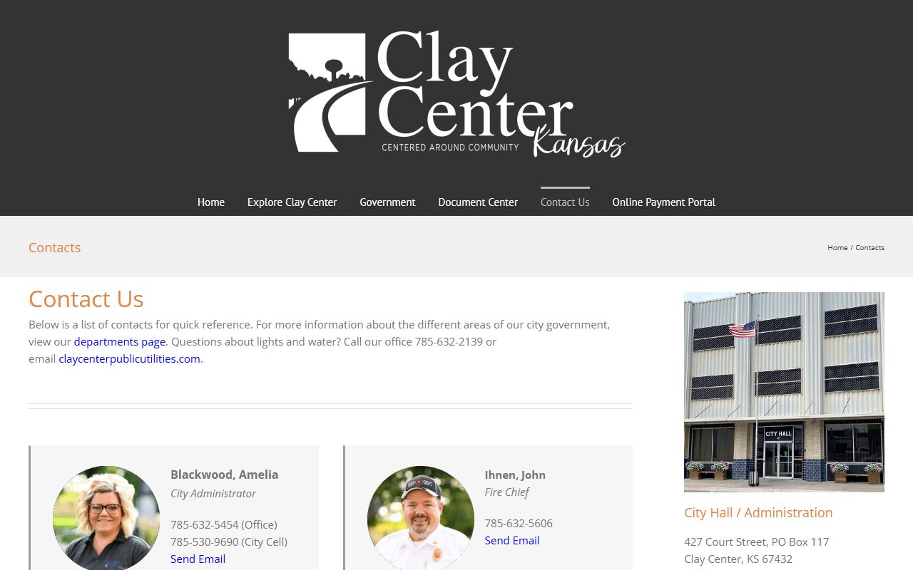 Clay County traffic court records Clay Center contacts page